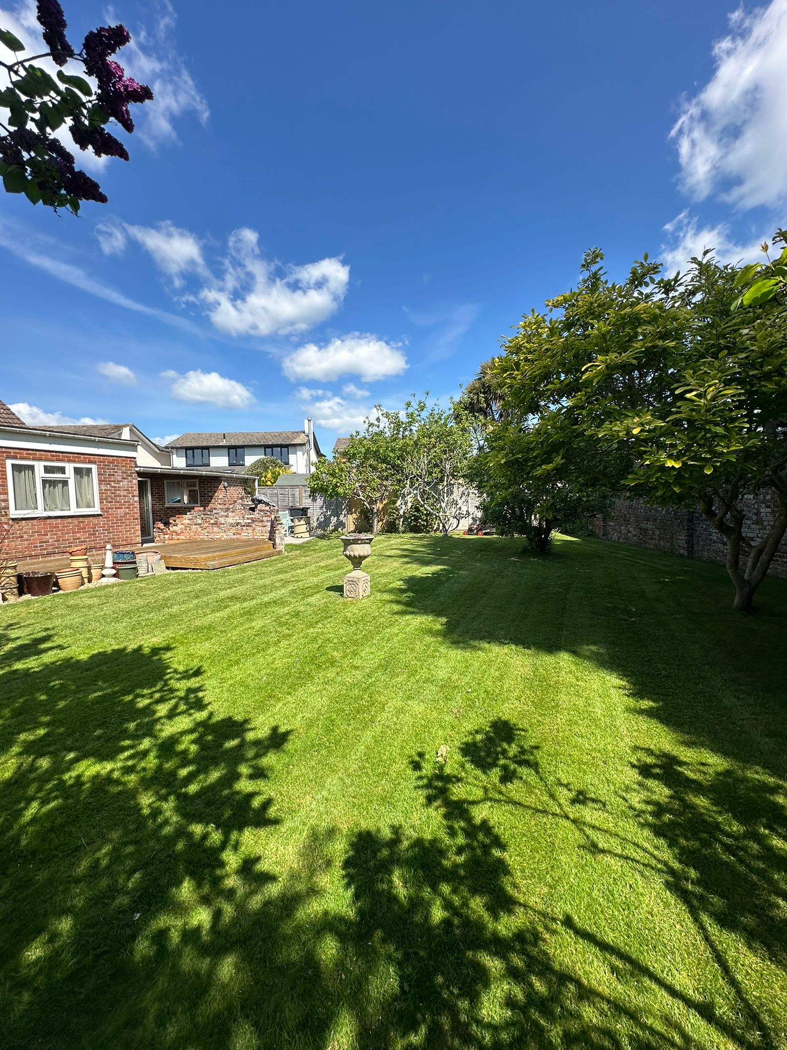Freshly mowed lawn by EHW Landscapes on Hayling Island
